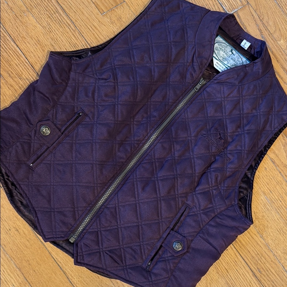 🐴MOUNTAIN HORSE BROWN QUILTED SUEDE - LIKE VEST.  MEDIUM🐴